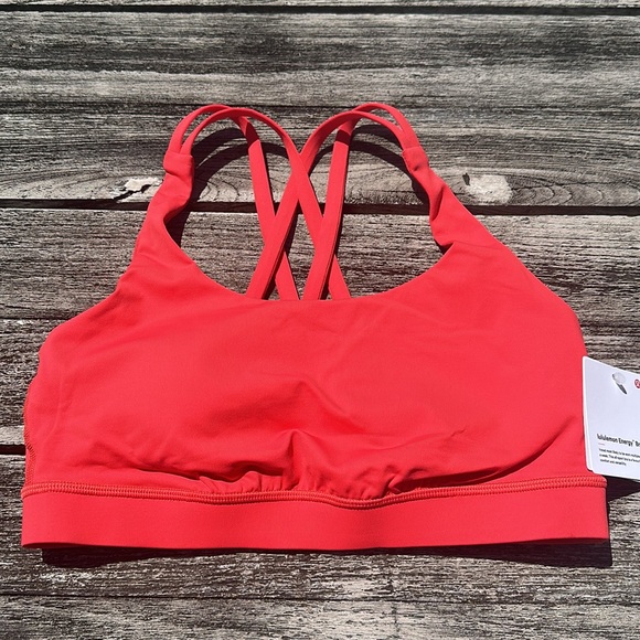 Lululemon Energy Bra Medium Support, B-D Cup
Carnation Red size 10 NWT - Picture 2 of 8